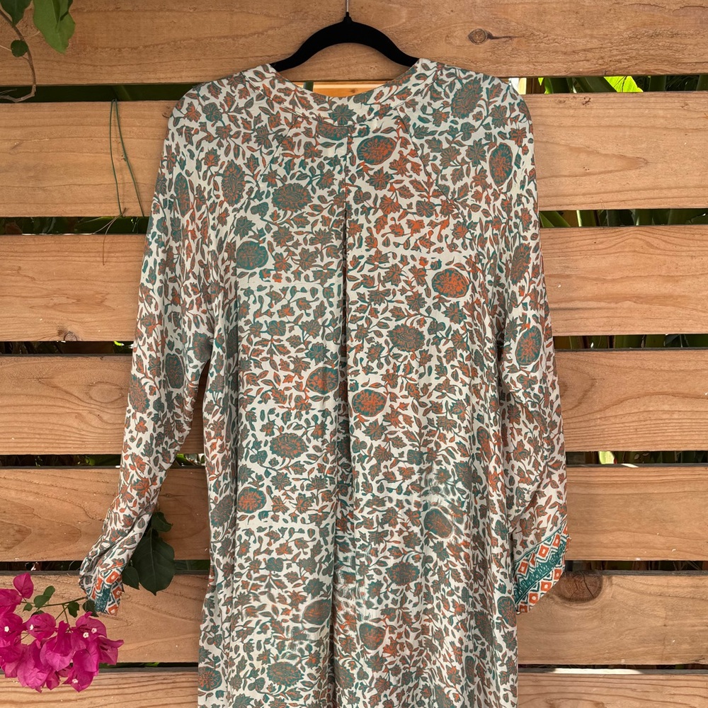 NATALIE MARTIN  Print Maxi Dress with Green Accents - SILK - Picture 6 of 6